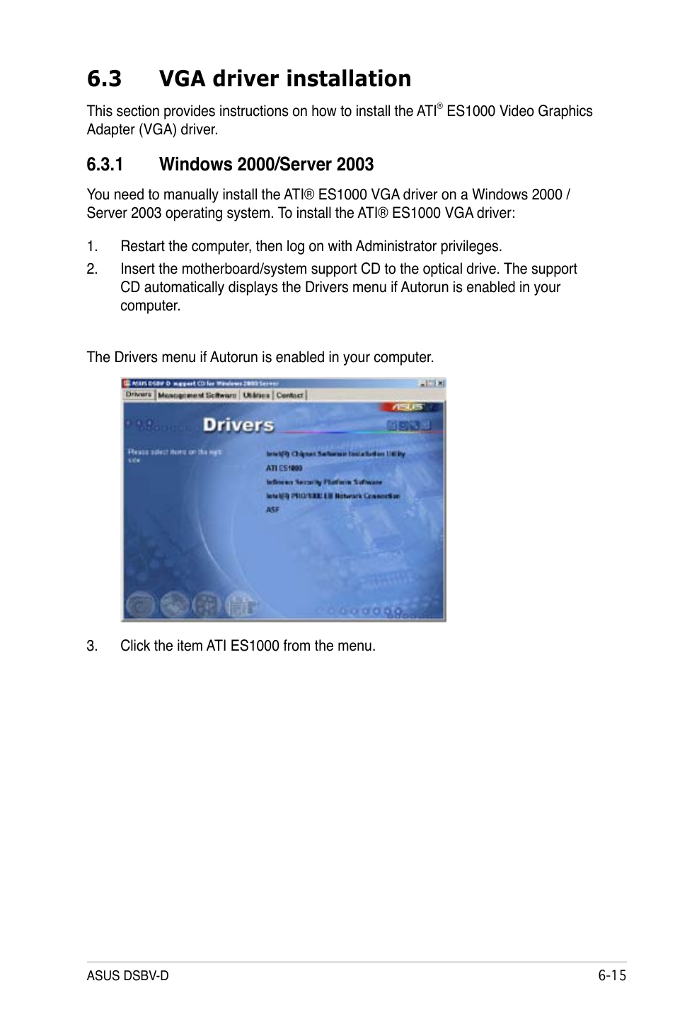 3 vga driver installation | Asus DSBV-D User Manual | Page 161 / 168