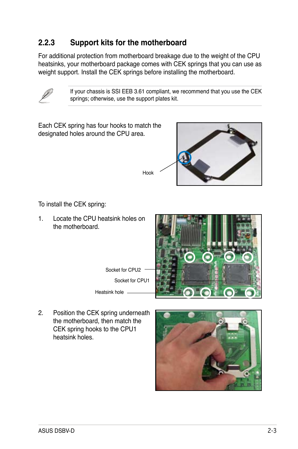 3 support kits for the motherboard | Asus DSBV-D User Manual | Page 23 / 168