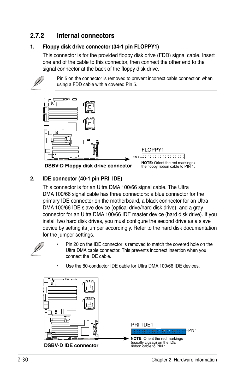 2 internal connectors | Asus DSBV-D User Manual | Page 50 / 168