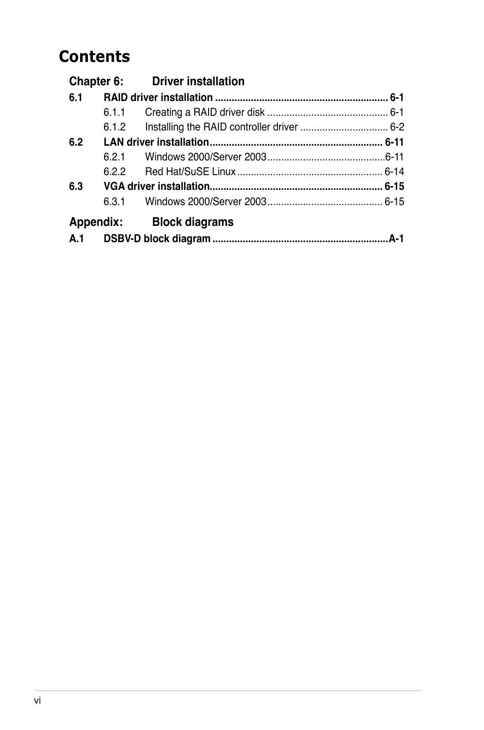 Asus DSBV-D User Manual | Page 6 / 168