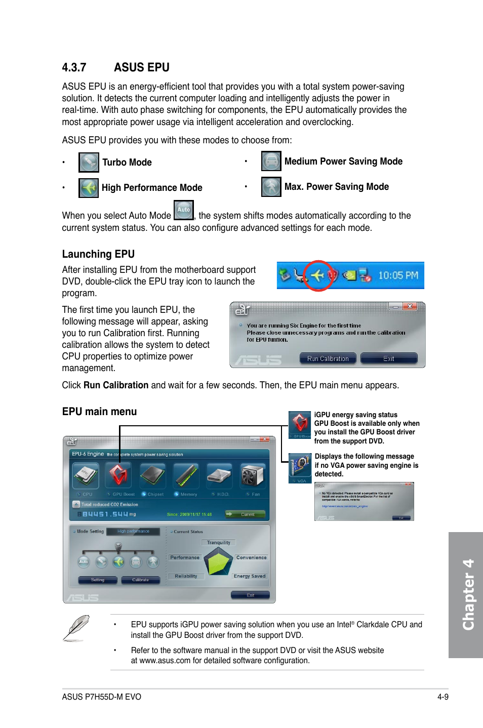 7 asus epu, Asus epu -9, Chapter 4 | Asus P7H55D-M EVO User Manual | Page 103 / 106