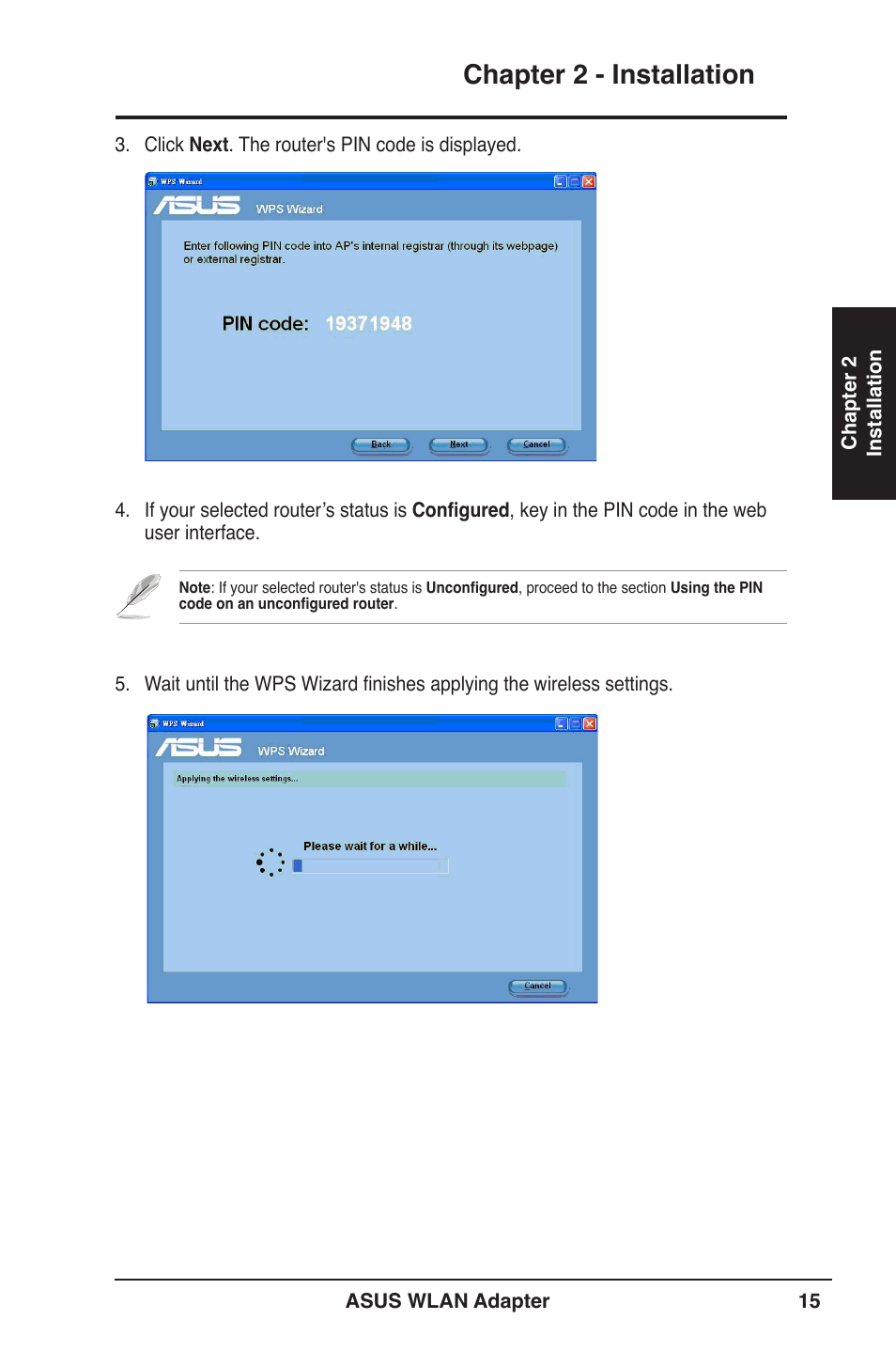 Chapter 2 - installation | Asus PCE-N13 User Manual | Page 15 / 65