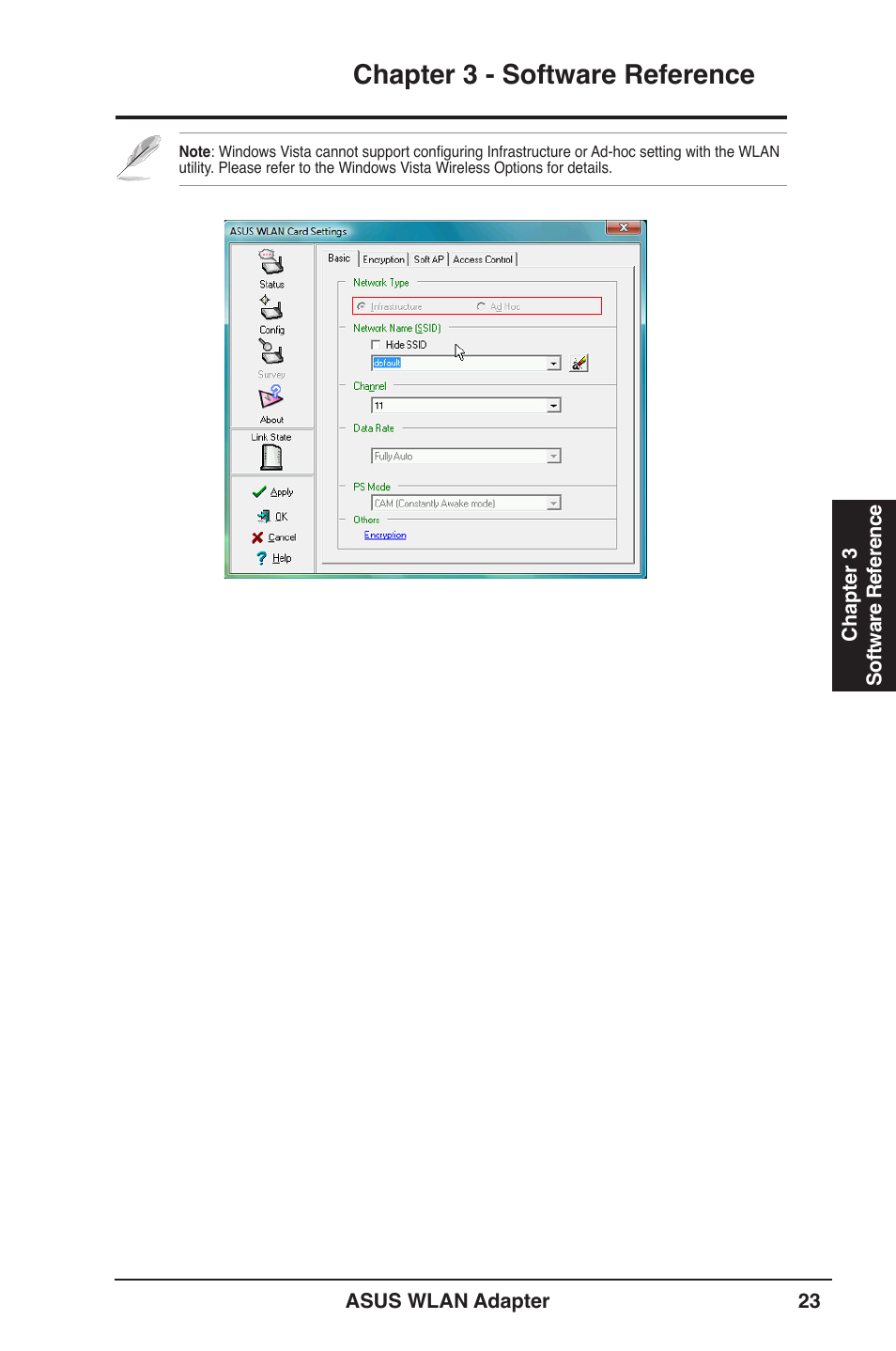 Chapter 3 - software reference | Asus PCE-N13 User Manual | Page 23 / 65