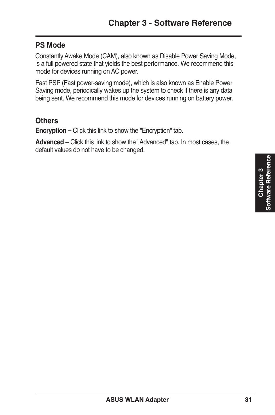 Chapter 3 - software reference | Asus PCE-N13 User Manual | Page 31 / 65