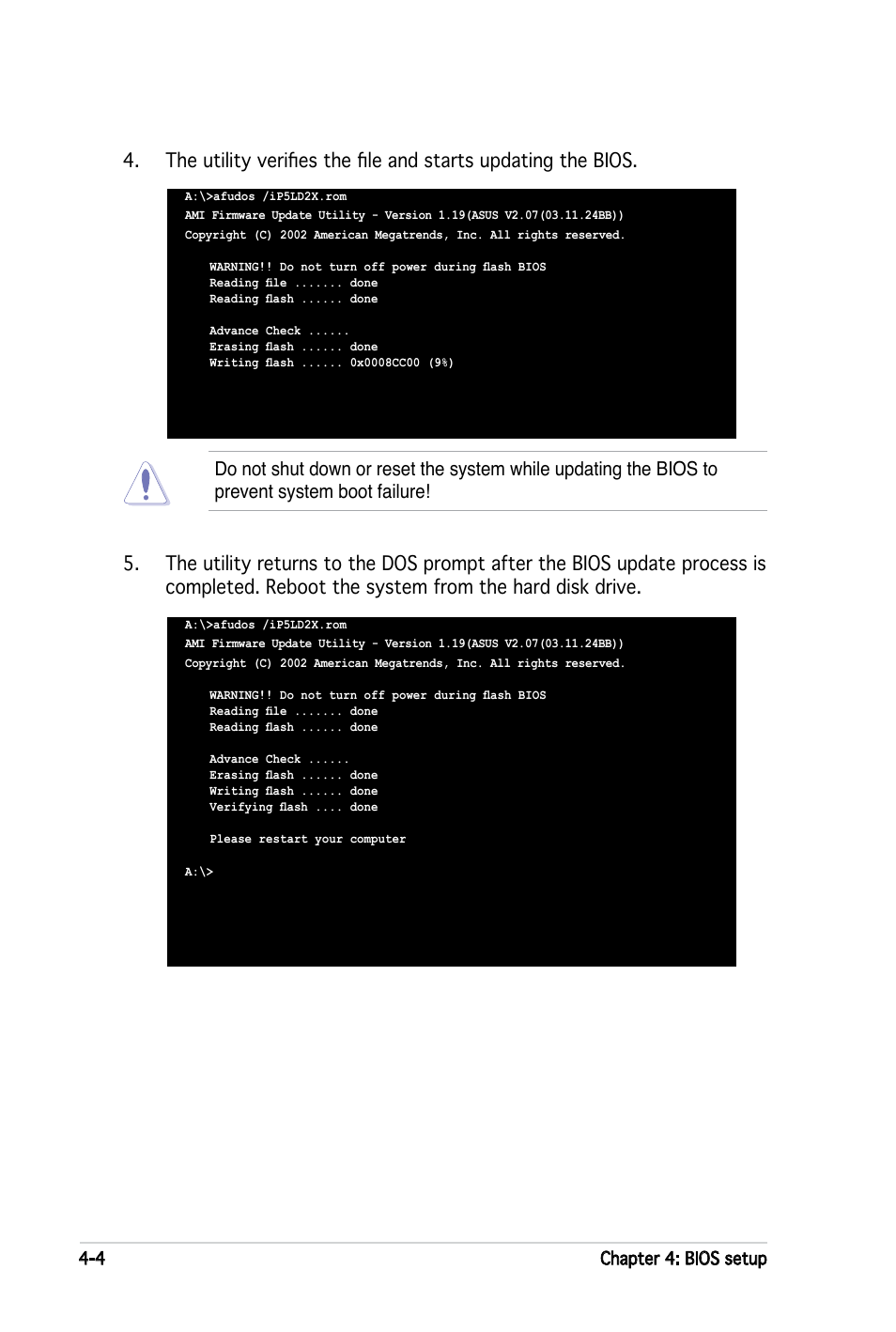 4 chapter 4: bios setup | Asus P5LD2-X User Manual | Page 62 / 110