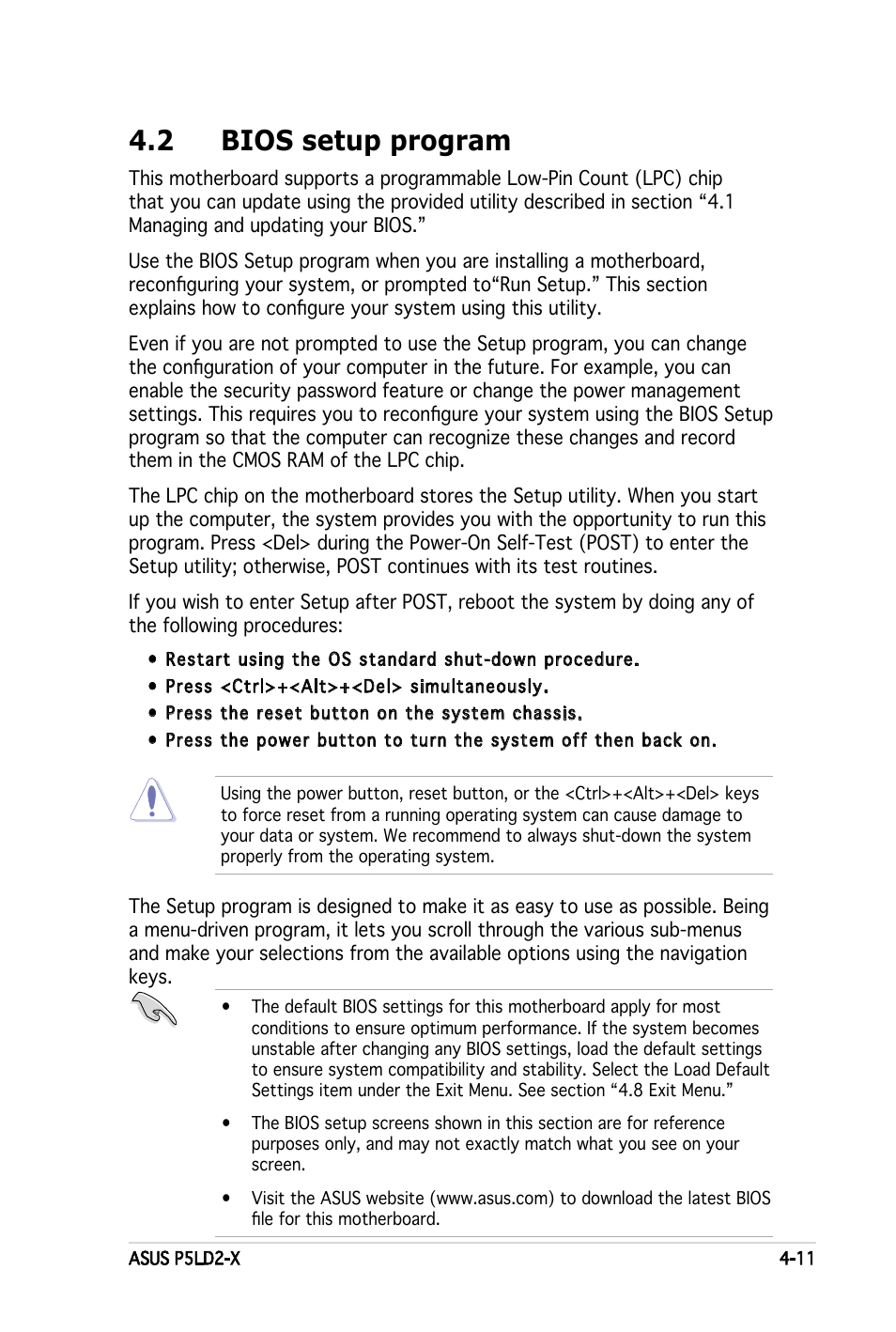 2 bios setup program | Asus P5LD2-X User Manual | Page 69 / 110