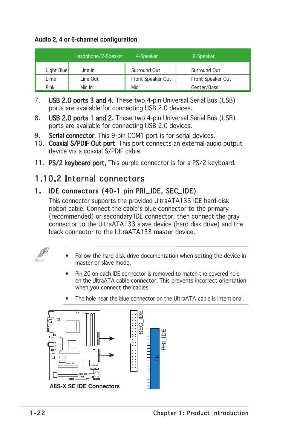 2 internal connectors | Asus A8S-X User Manual | Page 34 / 78