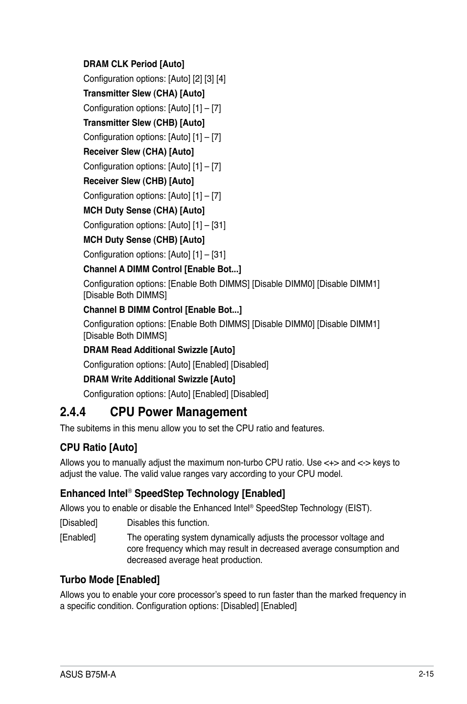 4 cpu power management | Asus B75M-A User Manual | Page 61 / 86