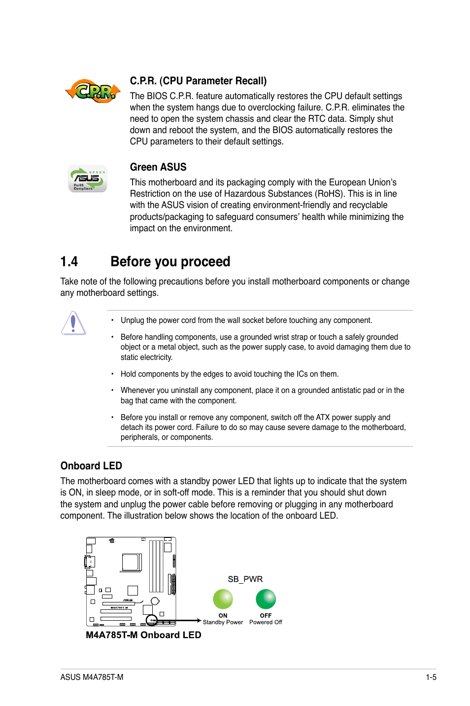 4 before you proceed, Before you proceed -5 | Asus M4A785T-M User Manual | Page 17 / 64