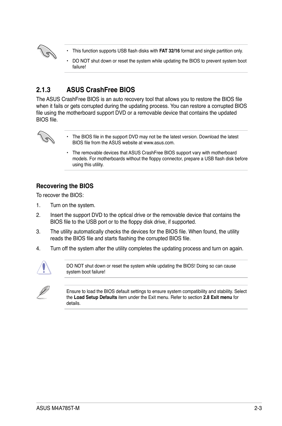 3 asus crashfree bios, Asus crashfree bios -3 | Asus M4A785T-M User Manual | Page 45 / 64