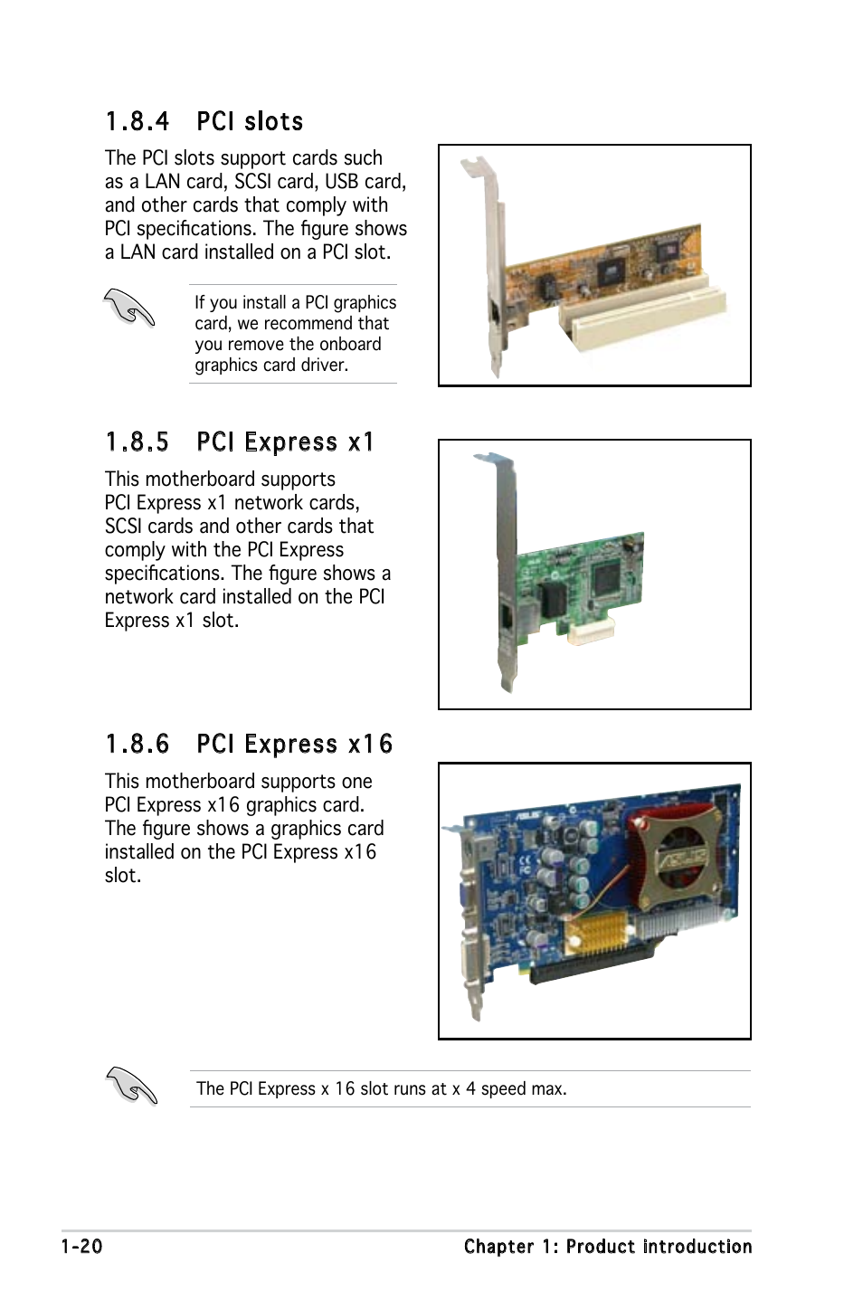 4 pci slots, 6 pci express x16, 5 pci express x1 | Asus P5GZ-MX User Manual | Page 32 / 94