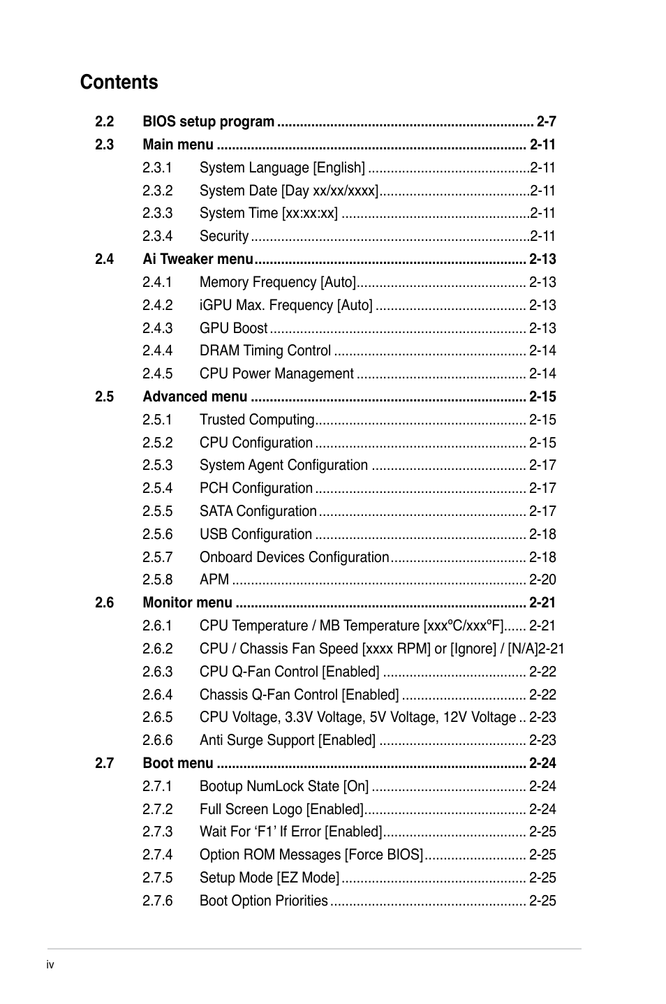 Asus P8H61-M2/TPM/SI User Manual | Page 4 / 59