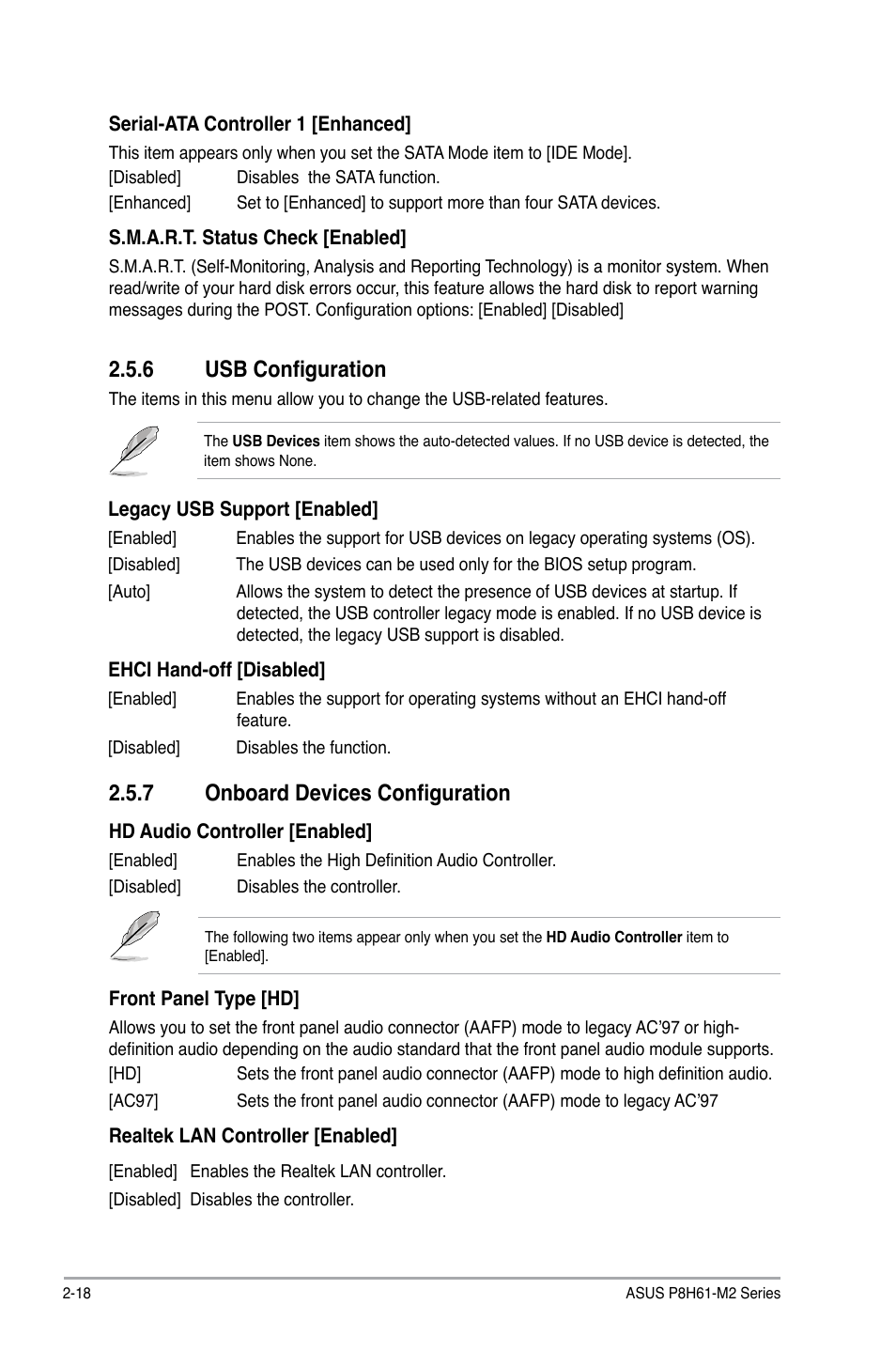 6 usb configuration, 7 onboard devices configuration | Asus P8H61-M2/TPM/SI User Manual | Page 46 / 59