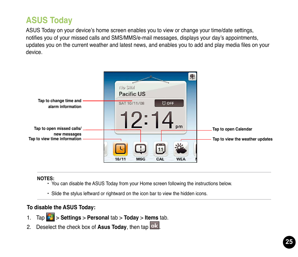 Asus today | Asus P835 User Manual | Page 25 / 53