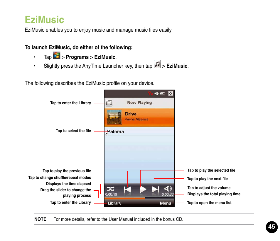 Ezimusic | Asus P835 User Manual | Page 45 / 53