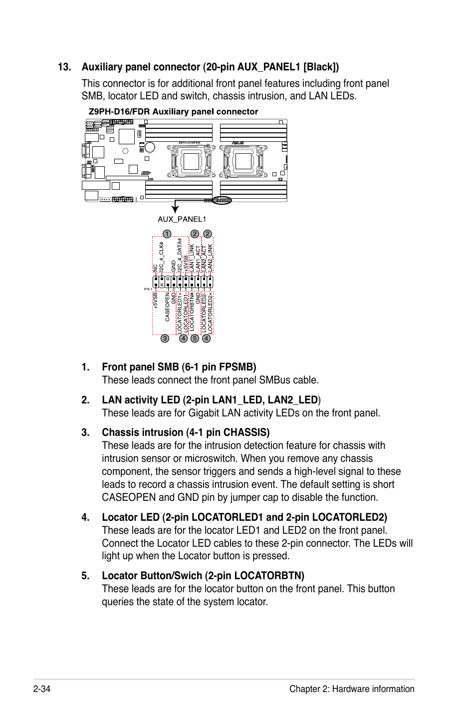 8 internal leds, Internal leds -34 | Asus Z9PH-D16 User Manual | Page 52 / 192