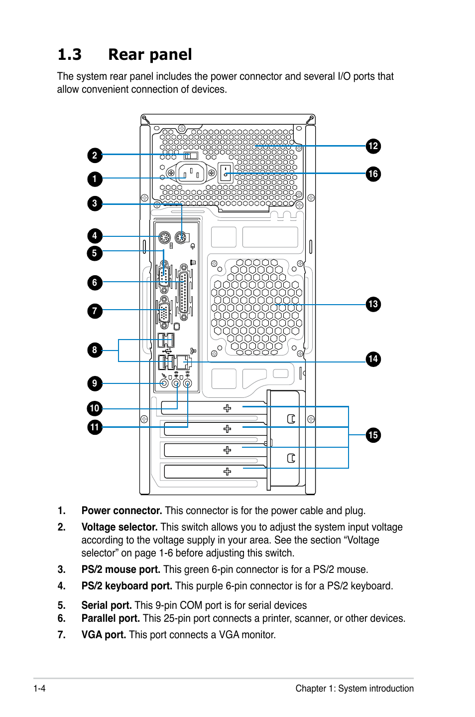 3 rear panel | Asus V3-P5G31 User Manual | Page 14 / 99