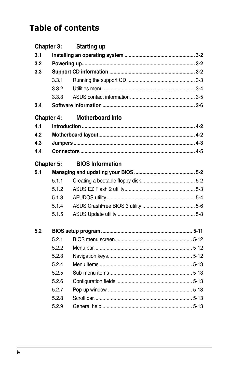 Asus V3-P5G31 User Manual | Page 4 / 99