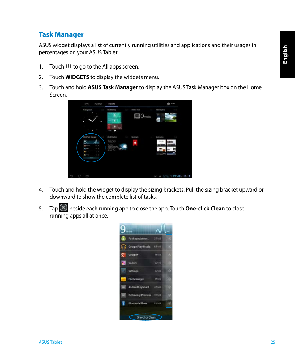 Task manager | Asus P1801 User Manual | Page 25 / 64