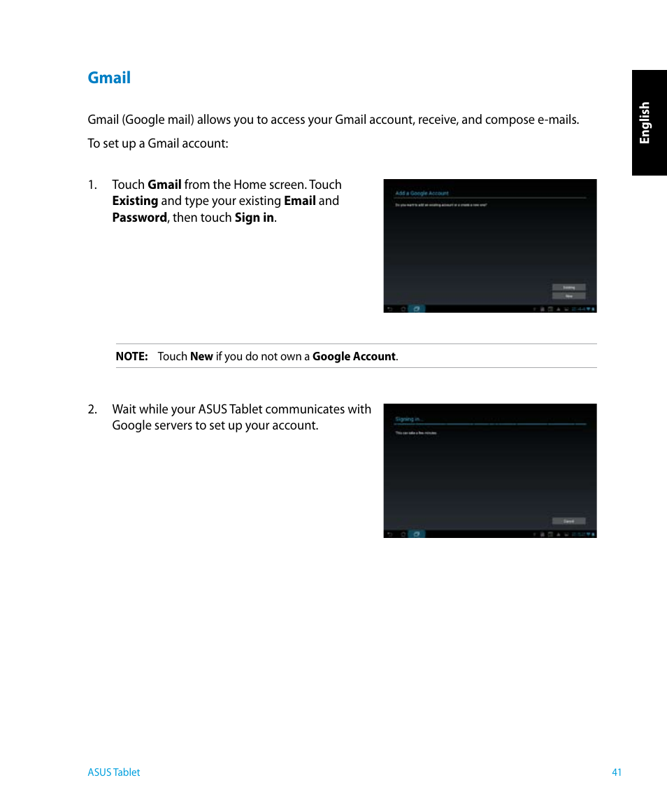 Gmail | Asus P1801 User Manual | Page 41 / 64