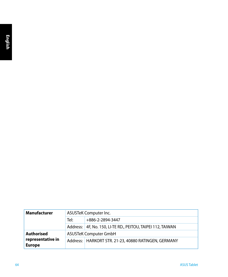 Asus P1801 User Manual | Page 64 / 64