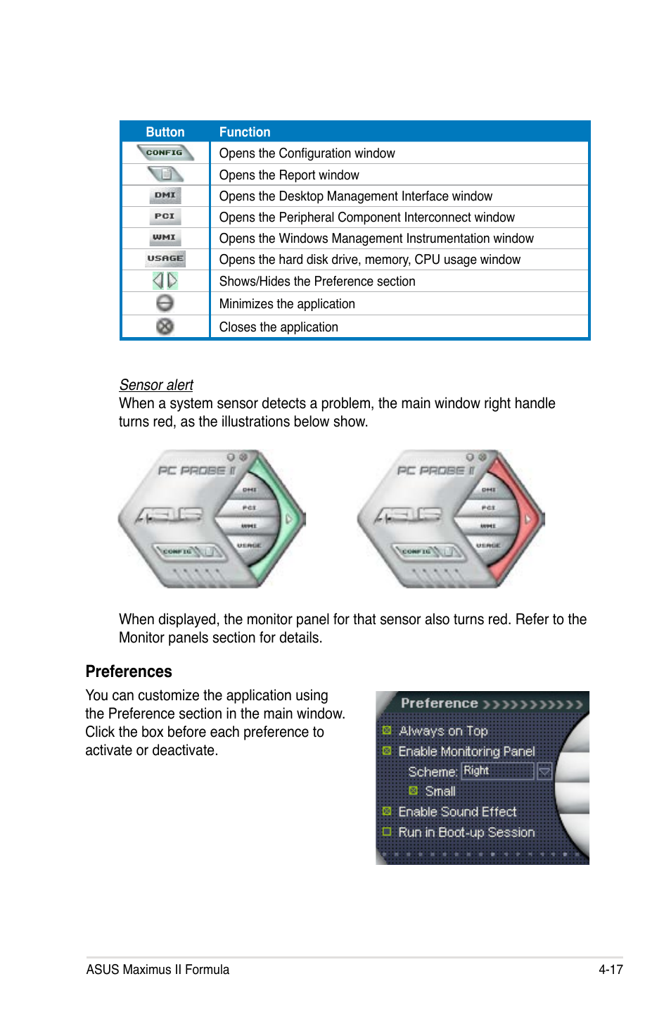 Preferences | Asus Maximus II Formula User Manual | Page 133 / 174