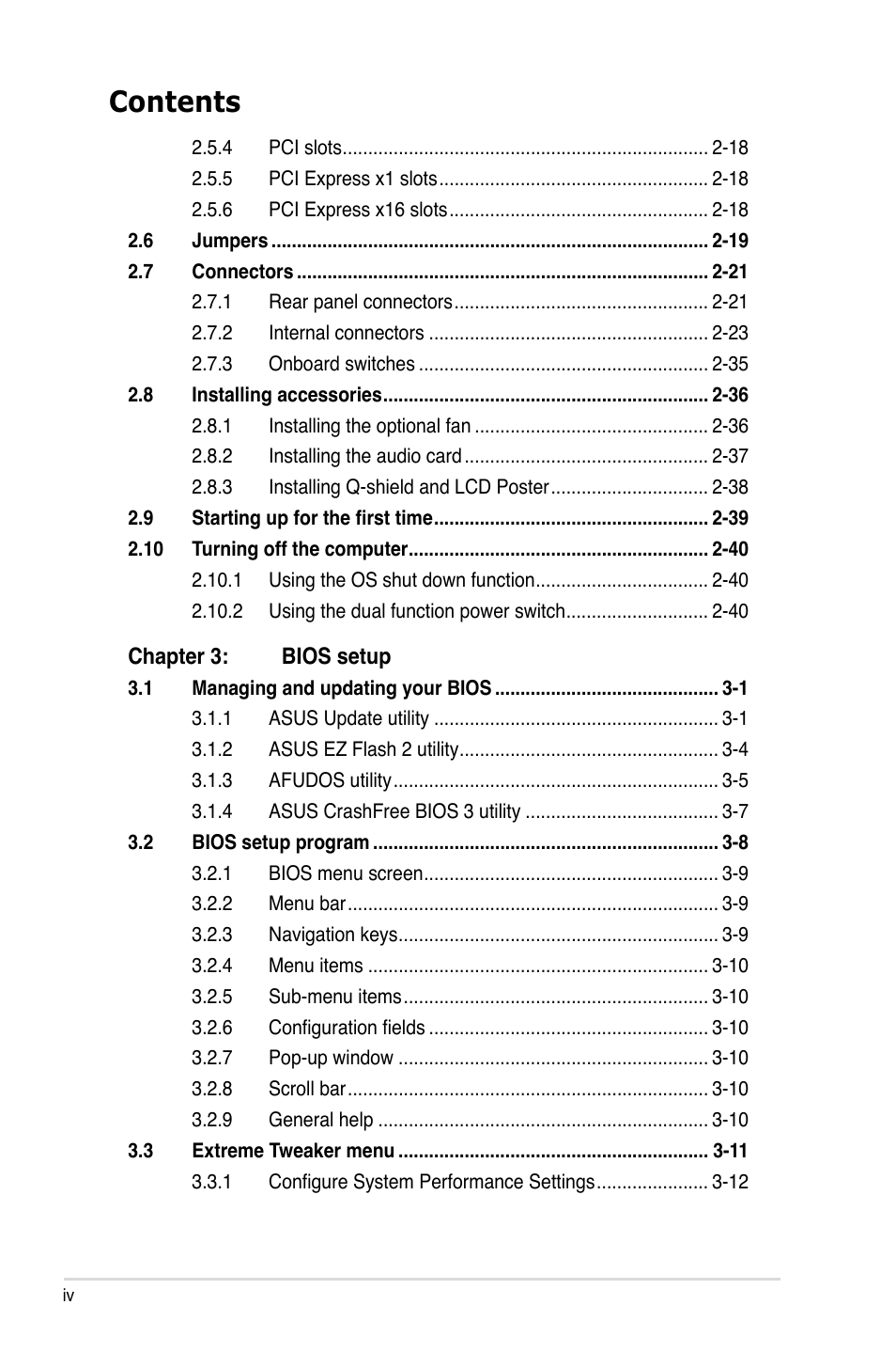 Asus Maximus II Formula User Manual | Page 4 / 174