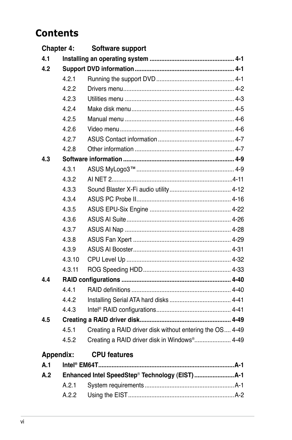 Asus Maximus II Formula User Manual | Page 6 / 174