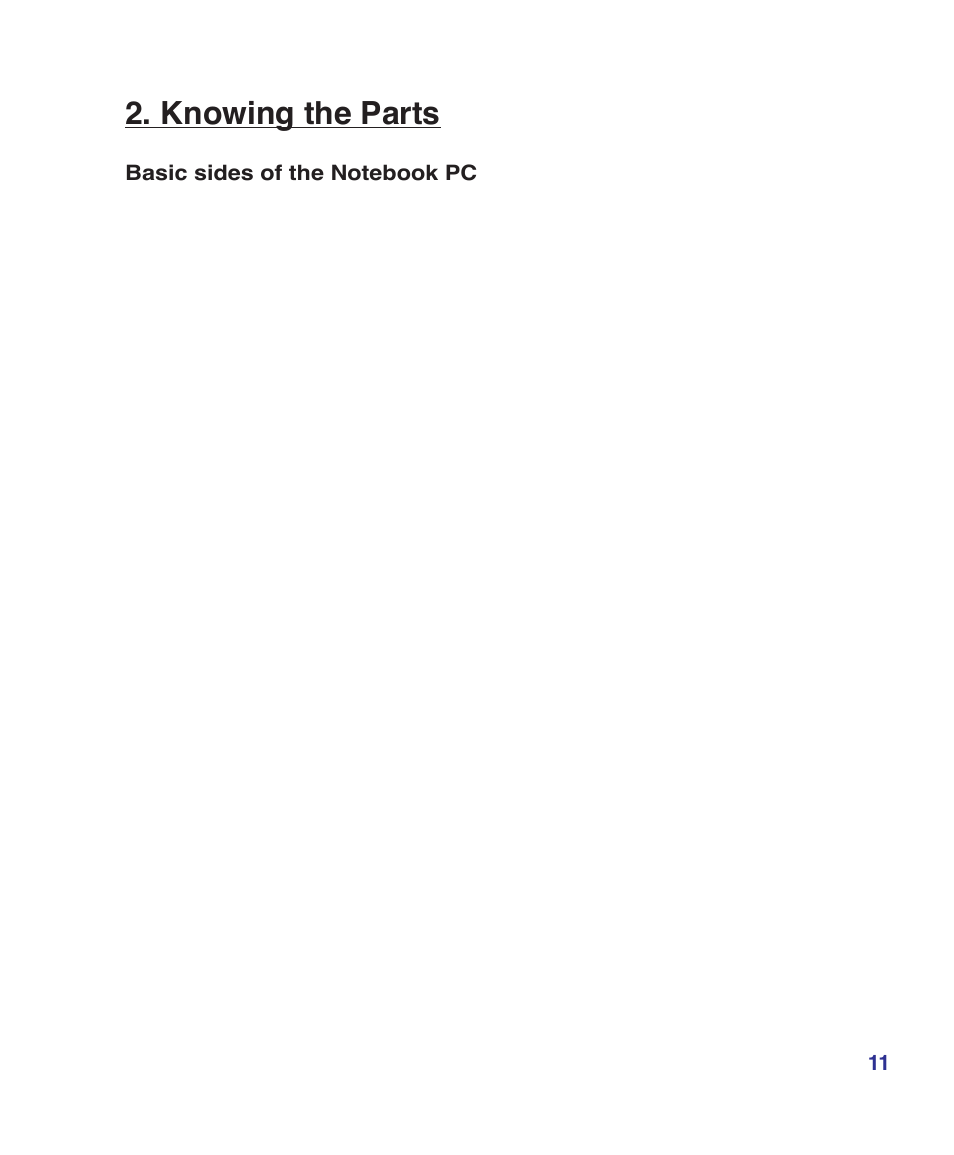 Knowing the parts | Asus T12Fg User Manual | Page 11 / 70