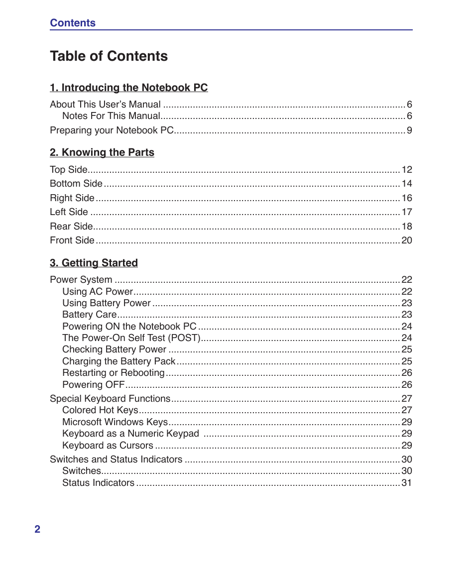 Asus T12Fg User Manual | Page 2 / 70