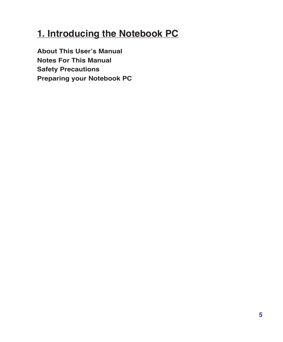 Introducing the notebook pc | Asus T12Fg User Manual | Page 5 / 70