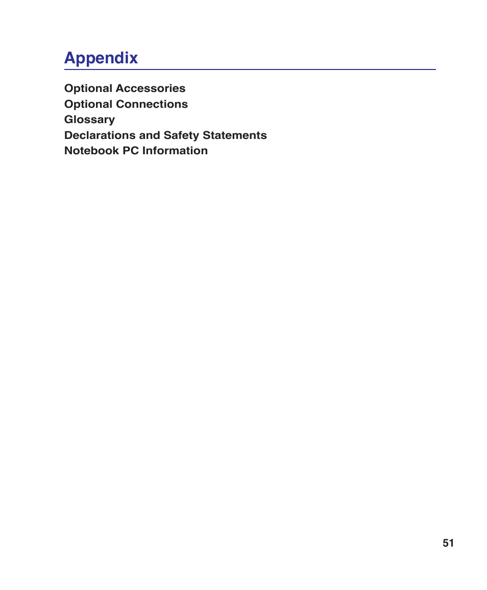 Appendix | Asus T12Fg User Manual | Page 51 / 70