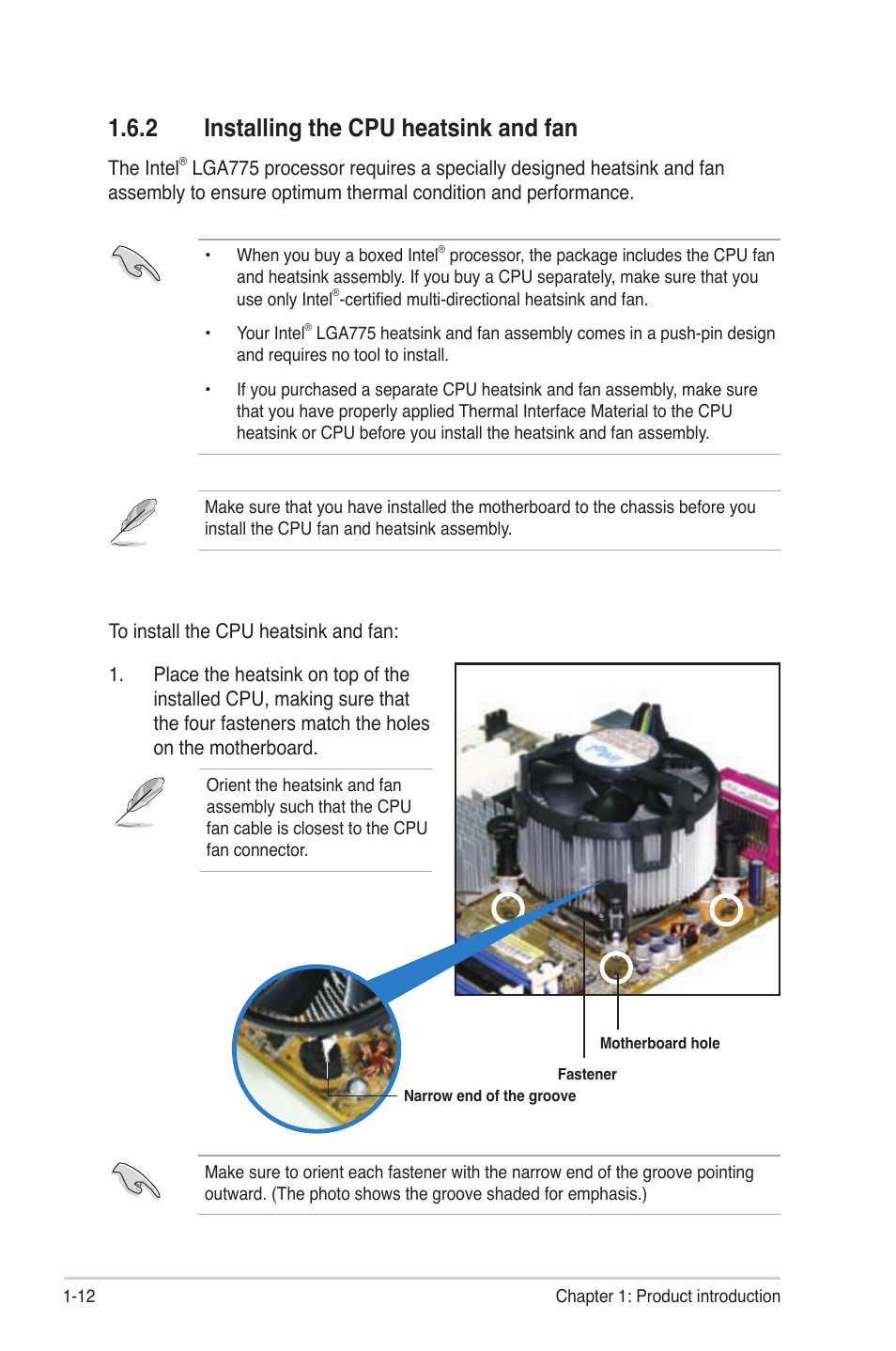 2 installing the cpu heatsink and fan | Asus P5KPL User Manual | Page 24 / 94