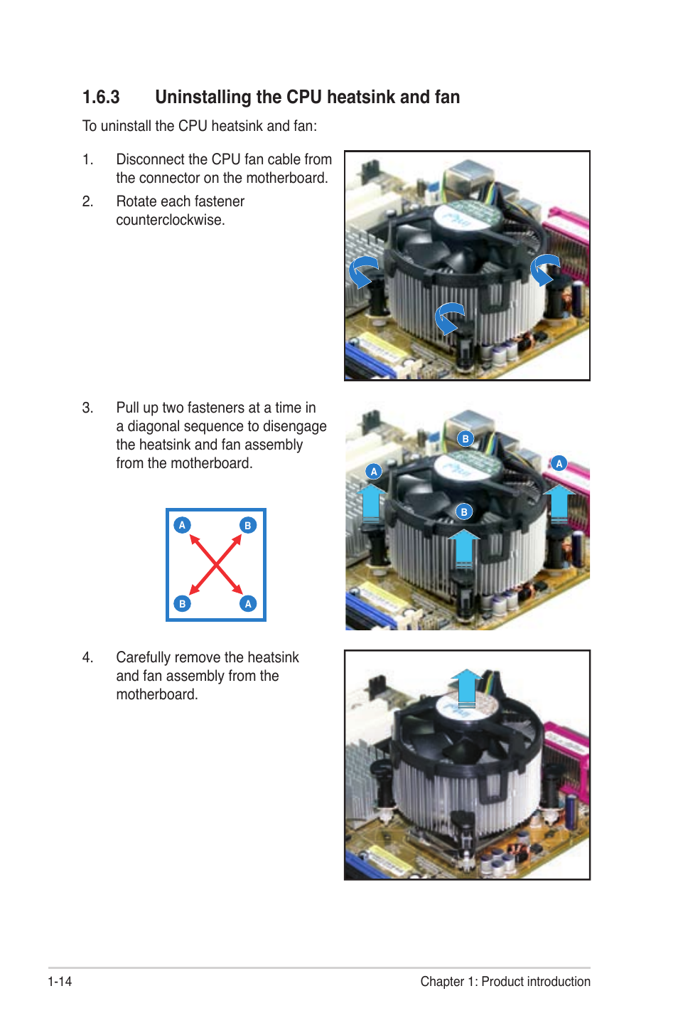 3 uninstalling the cpu heatsink and fan | Asus P5KPL User Manual | Page 26 / 94
