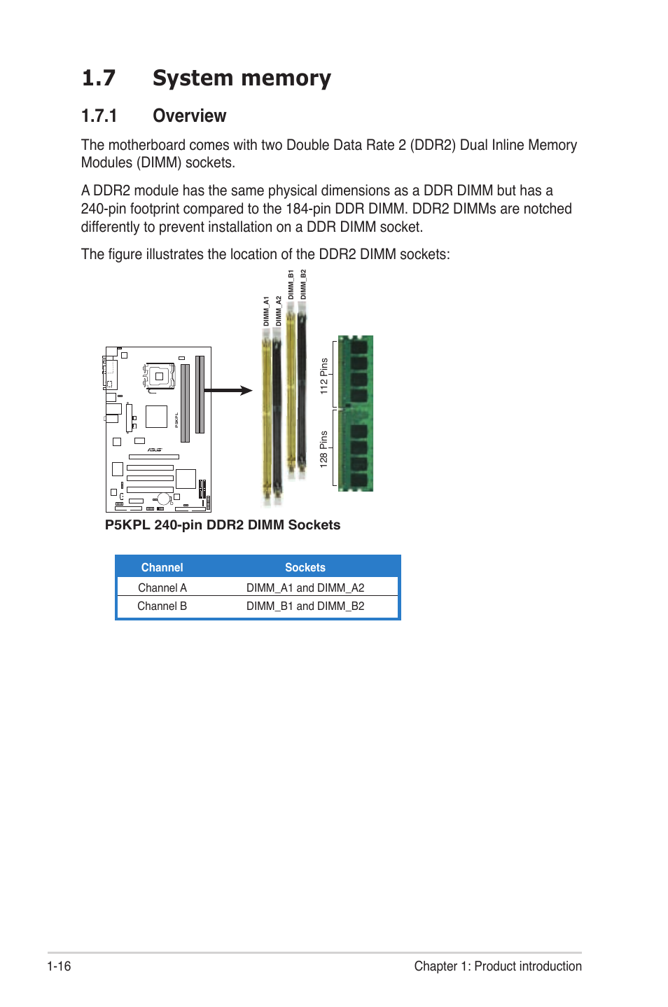 1 overview | Asus P5KPL User Manual | Page 28 / 94