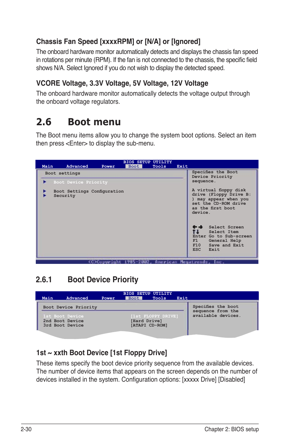 6 boot menu, 1 boot device priority, 1st ~ xxth boot device [1st floppy drive | Asus P5KPL User Manual | Page 78 / 94
