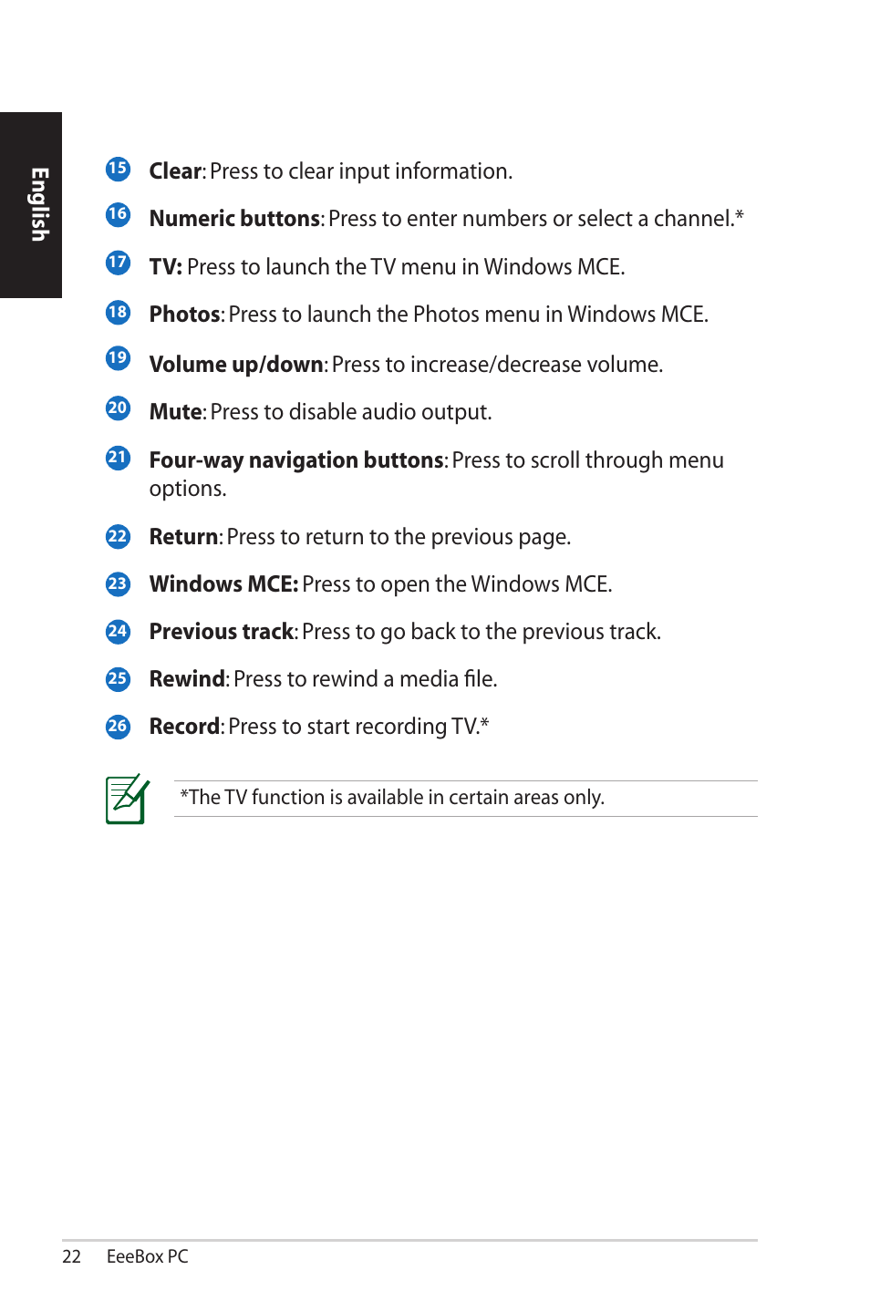 Asus EB1503 User Manual | Page 22 / 42