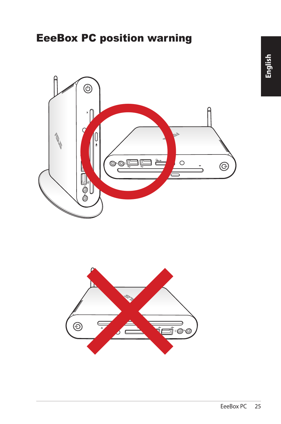 Eeebox pc position warning | Asus EB1503 User Manual | Page 25 / 42