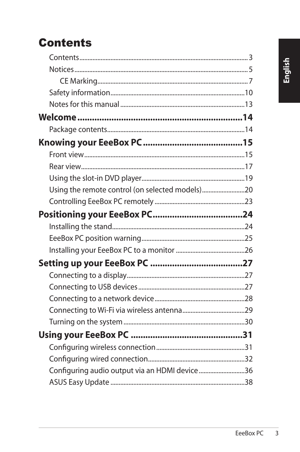 Asus EB1503 User Manual | Page 3 / 42