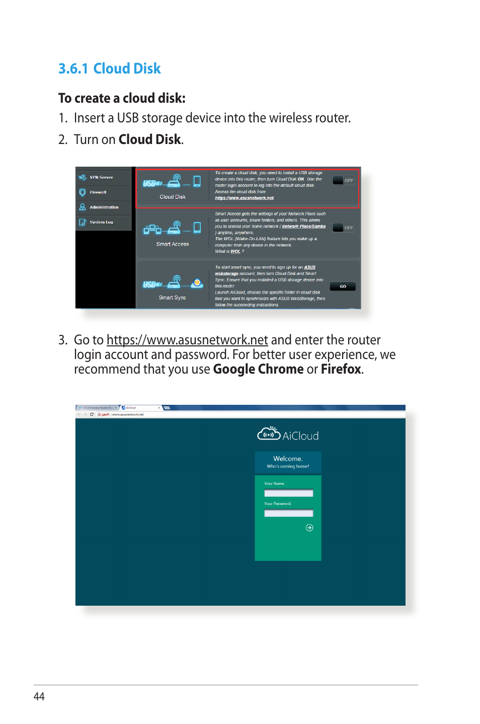 1 cloud disk | Asus RT-AC56U User Manual | Page 44 / 129