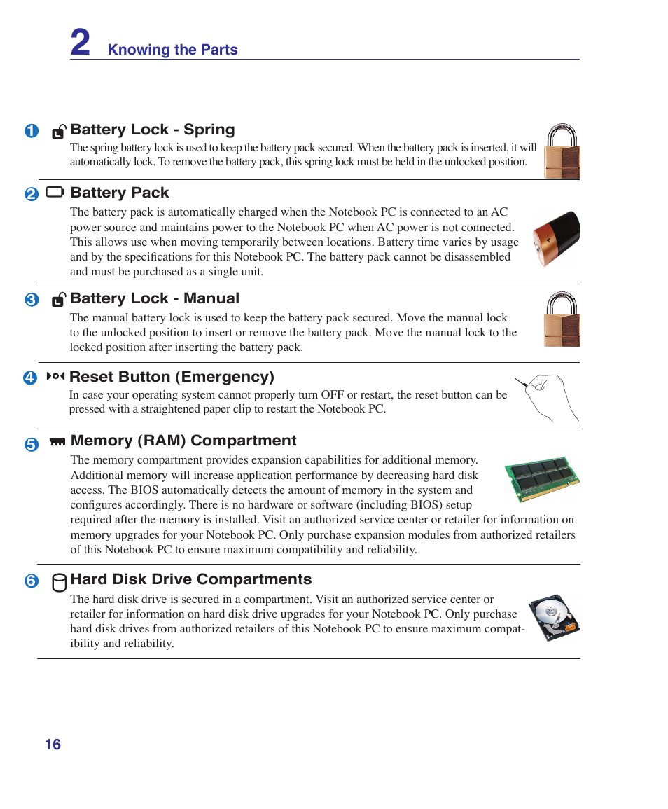 Asus M52V User Manual | Page 16 / 86