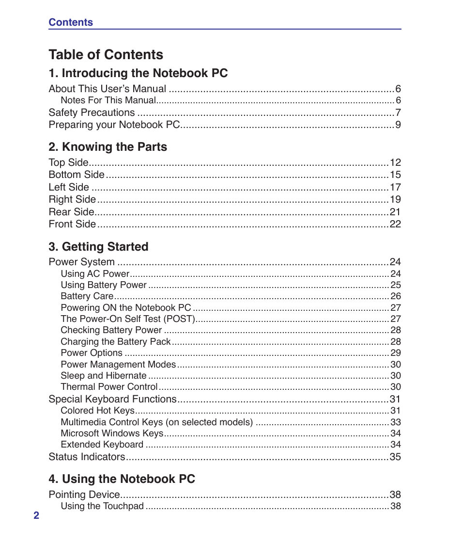 Asus M52V User Manual | Page 2 / 86