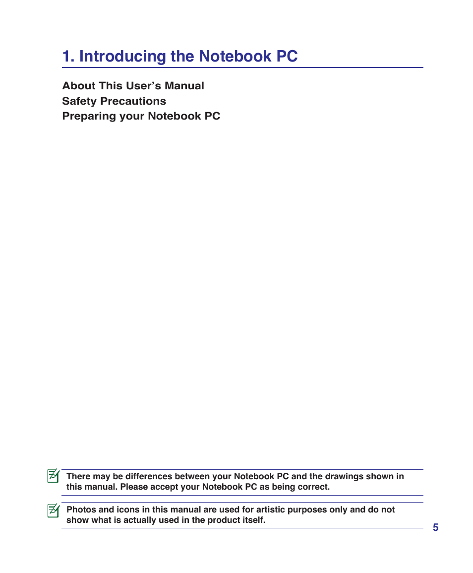 Introducing the notebook pc | Asus M52V User Manual | Page 5 / 86