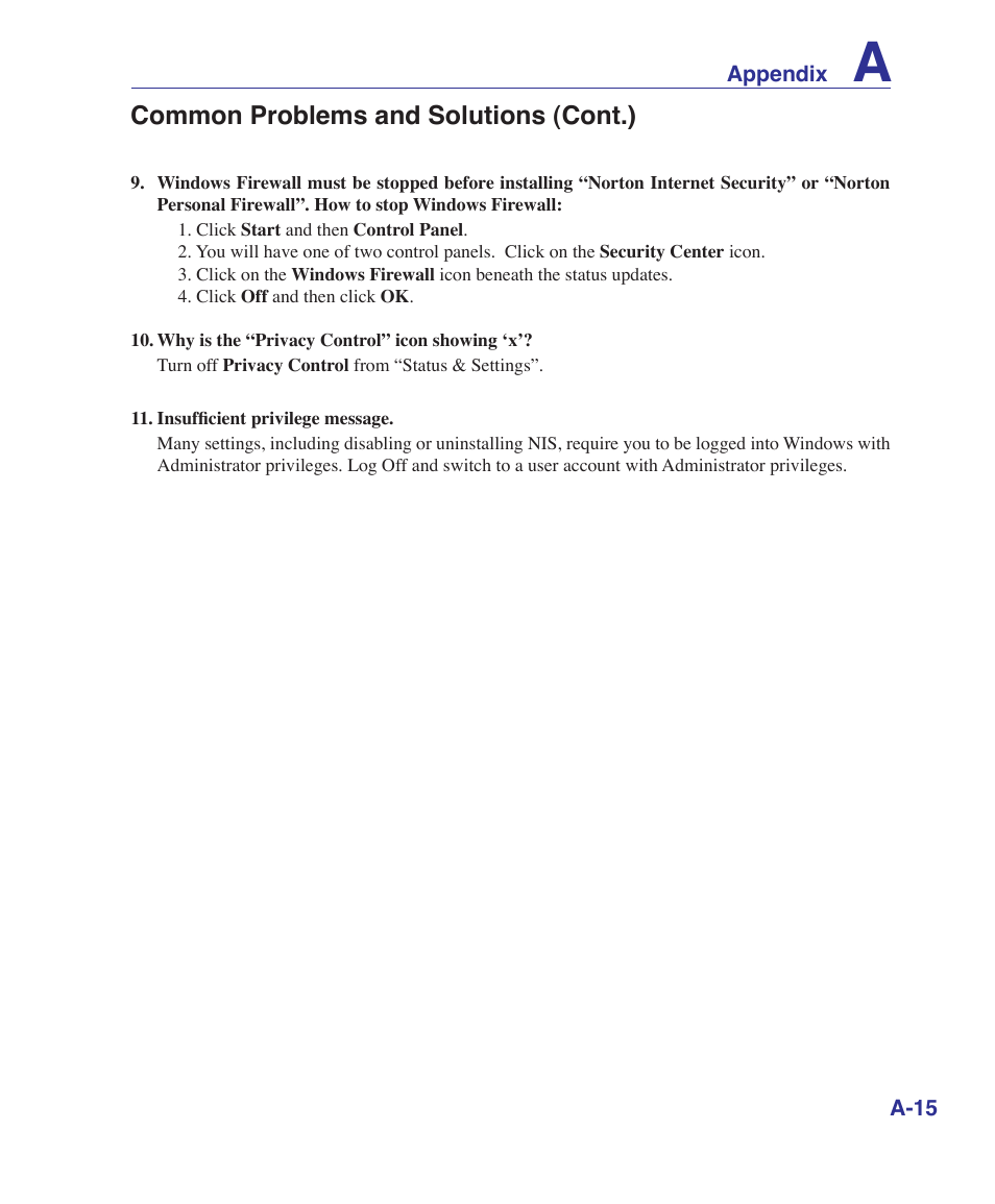 Common problems and solutions (cont.) | Asus M52V User Manual | Page 69 / 86