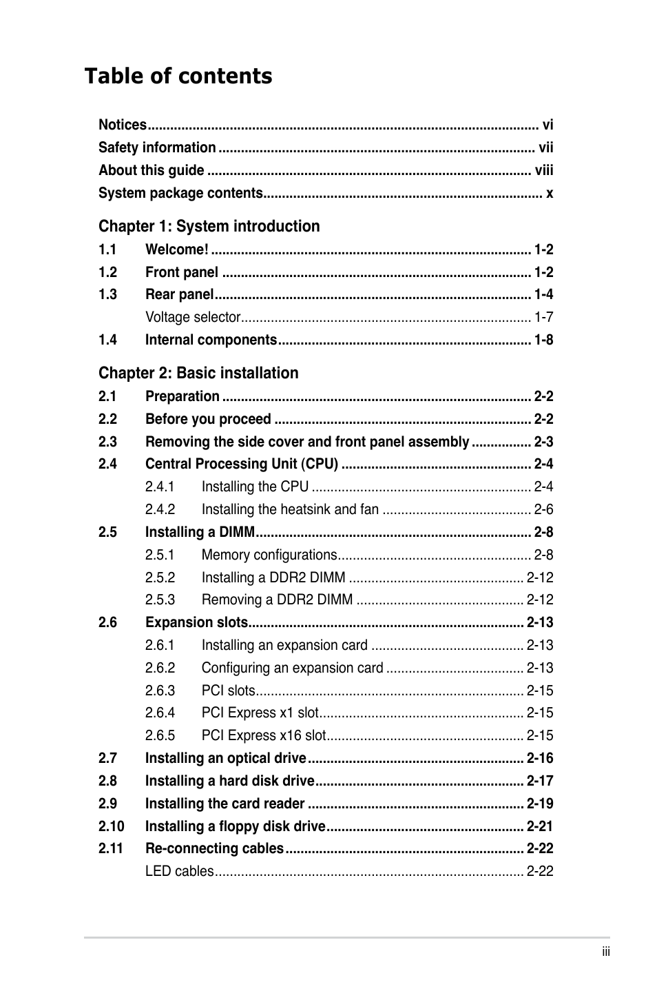Asus V3-M3N8200 User Manual | Page 3 / 108