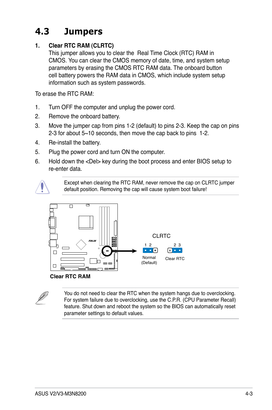 3 jumpers | Asus V3-M3N8200 User Manual | Page 55 / 108