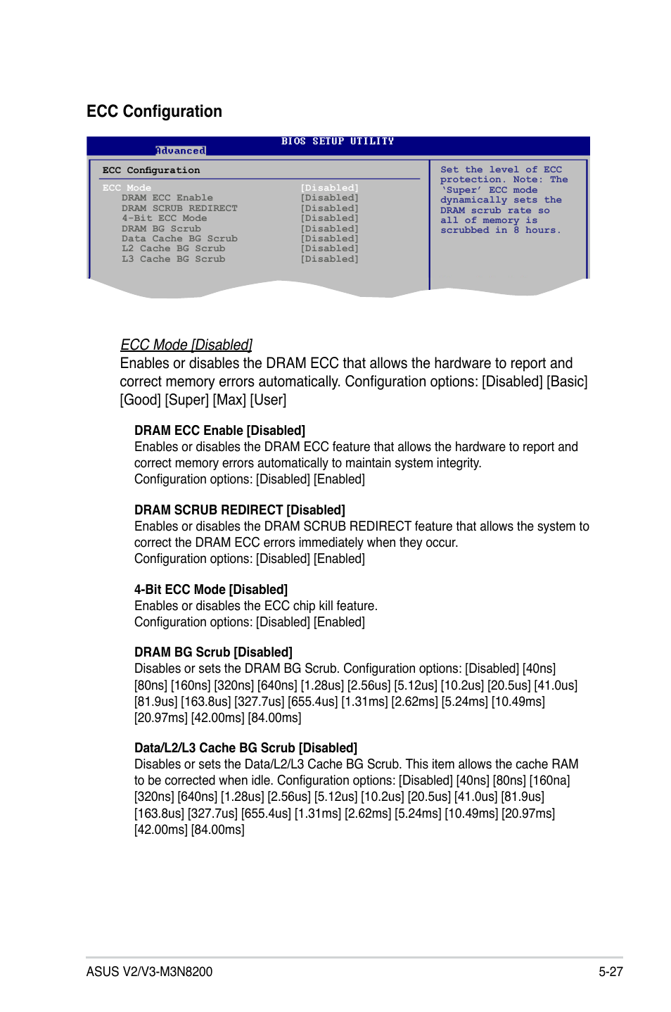 Ecc configuration | Asus V3-M3N8200 User Manual | Page 91 / 108