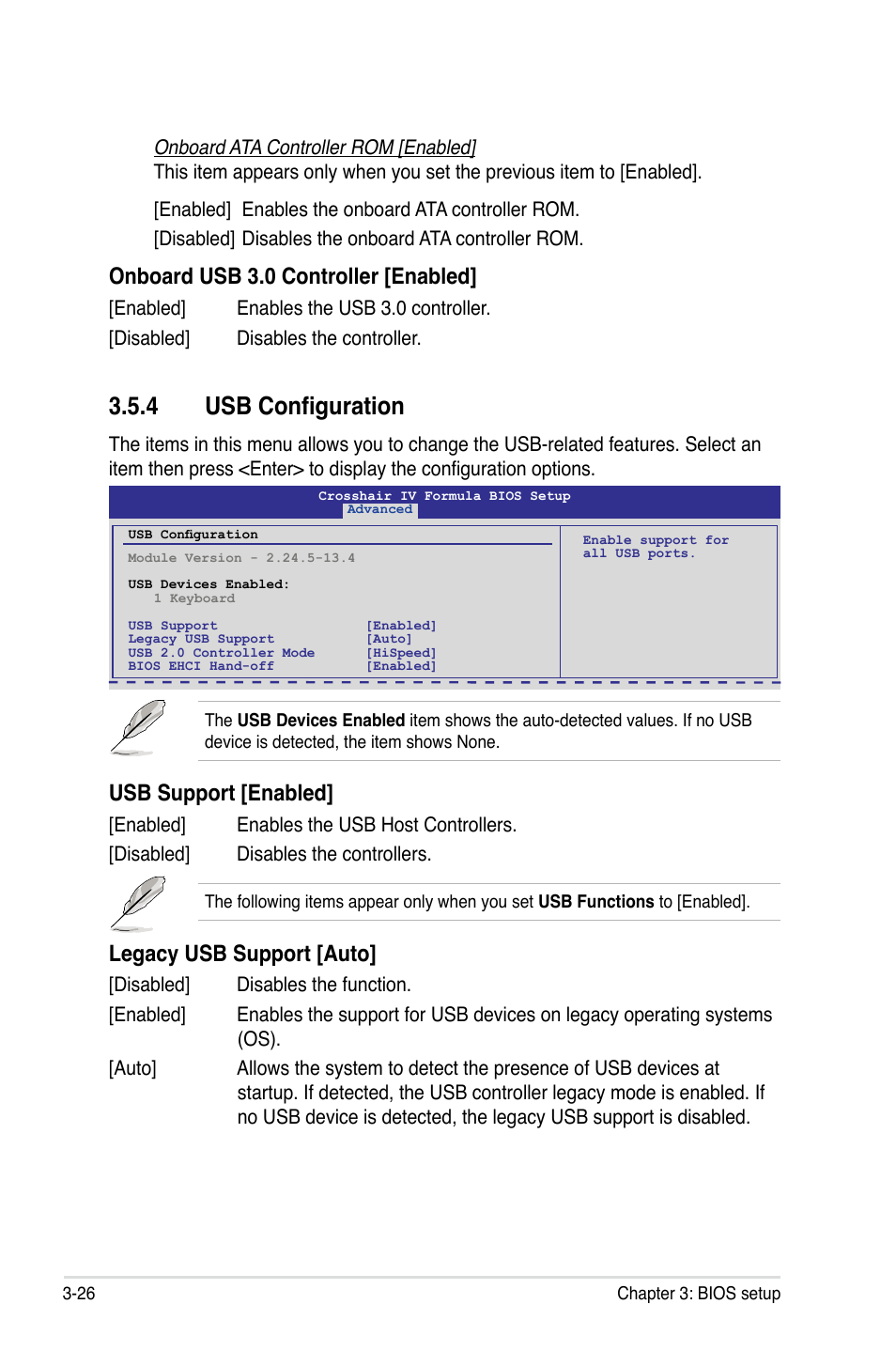 4 usb configuration, Onboard usb 3.0 controller [enabled, Usb support [enabled | Legacy usb support [auto | Asus Crosshair IV Formula User Manual | Page 102 / 172