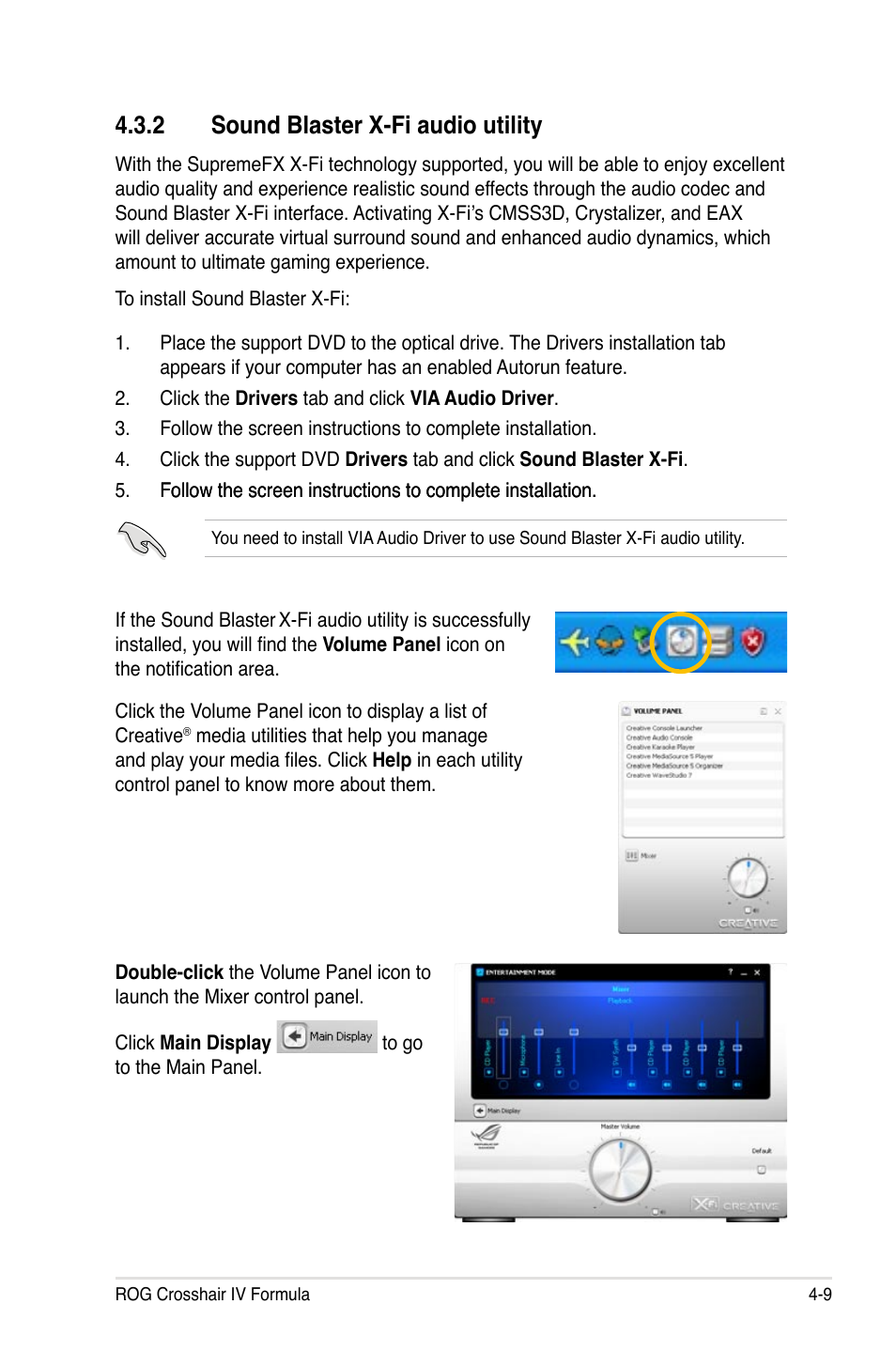 2 sound blaster x-fi audio utility | Asus Crosshair IV Formula User Manual | Page 131 / 172