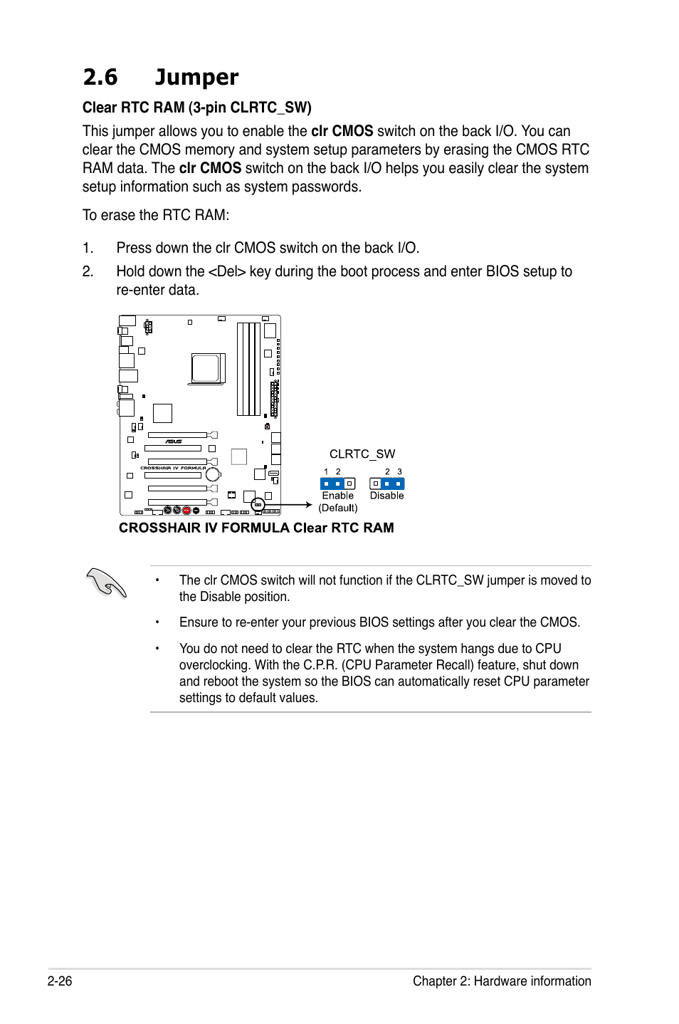 6 jumper | Asus Crosshair IV Formula User Manual | Page 52 / 172